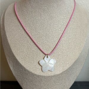 Handmade Mother Of Pearl Plumeria Flower Necklace
